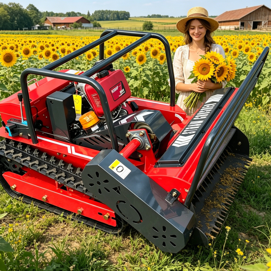 Urban Farming Agriculture - Customized remote-controlled lawn mower with tracked