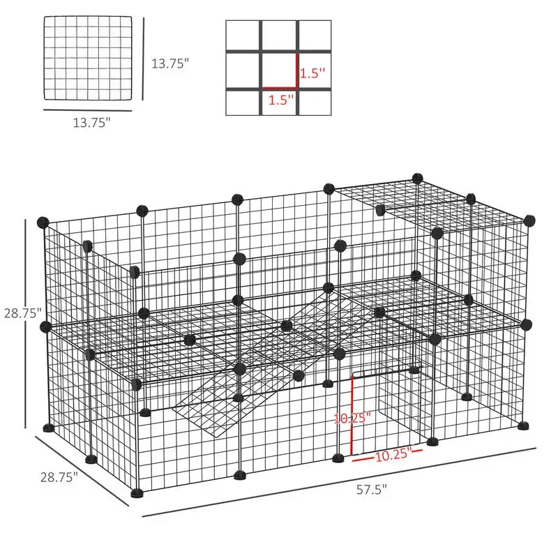 PawHut 36 Panels Small Animal  - Rabbit Cage Wire review and price