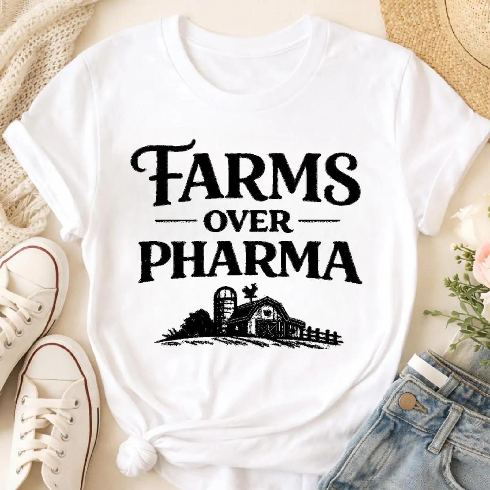 Farms Over Pharma T Shirt Eco  - Sustainable Agriculture/Farming review and price